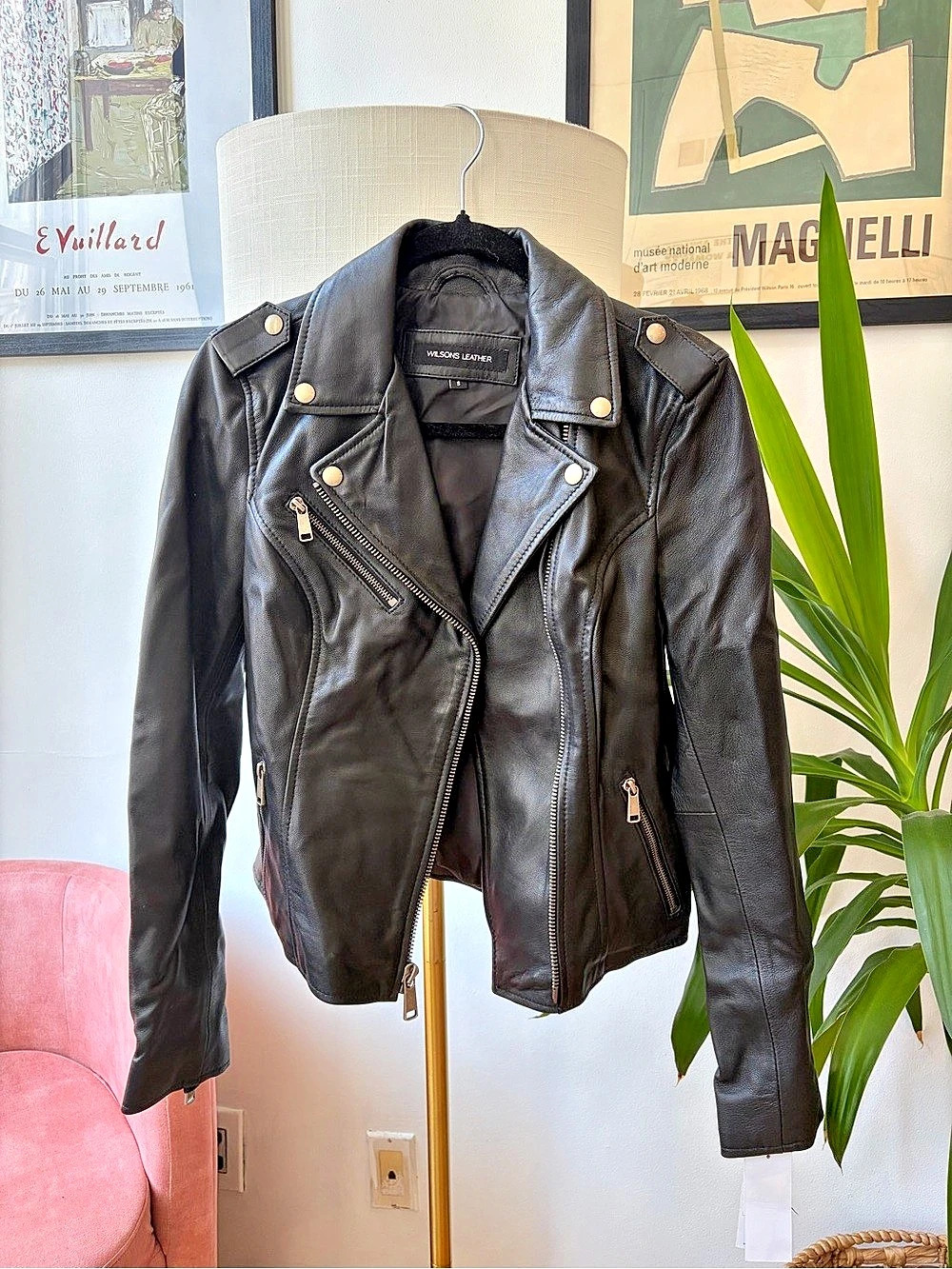 NWT*** Wilsons Leather Madeline Leather Moto Jacket Black Small